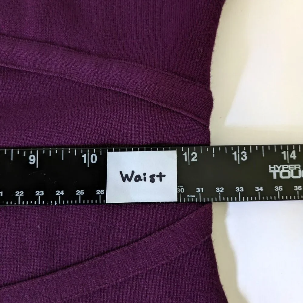 BEBE Purple Plum Knit Dress Size S Keyhole Cutout Bodycon Short Sleeves - Picture 12 of 16